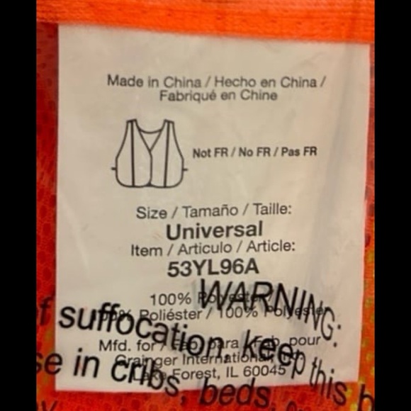 Bright Orange Safety Vests set of 2 - Picture 3 of 3